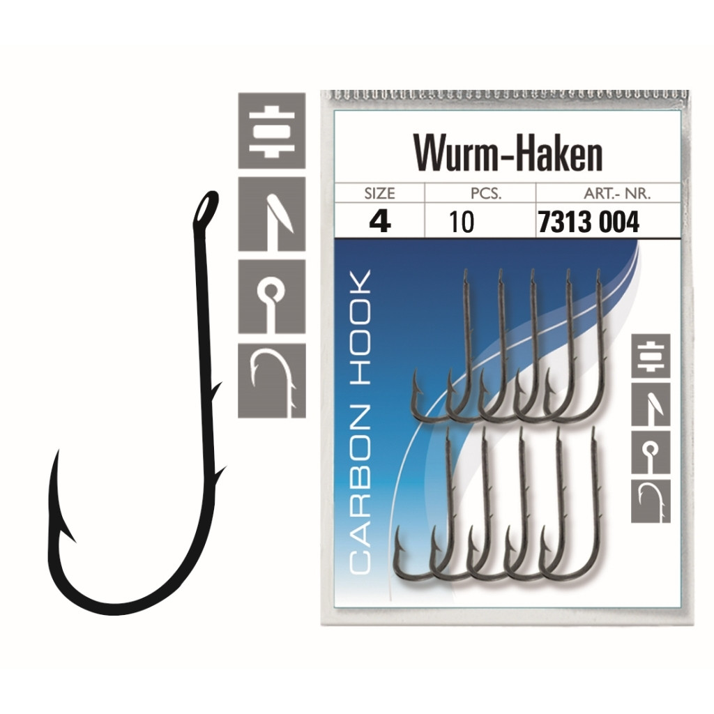 Jenzi Wurmhaken, lose, Größe 4, nickel Jenzi Wurmhaken, lose, Größe 4, nickel