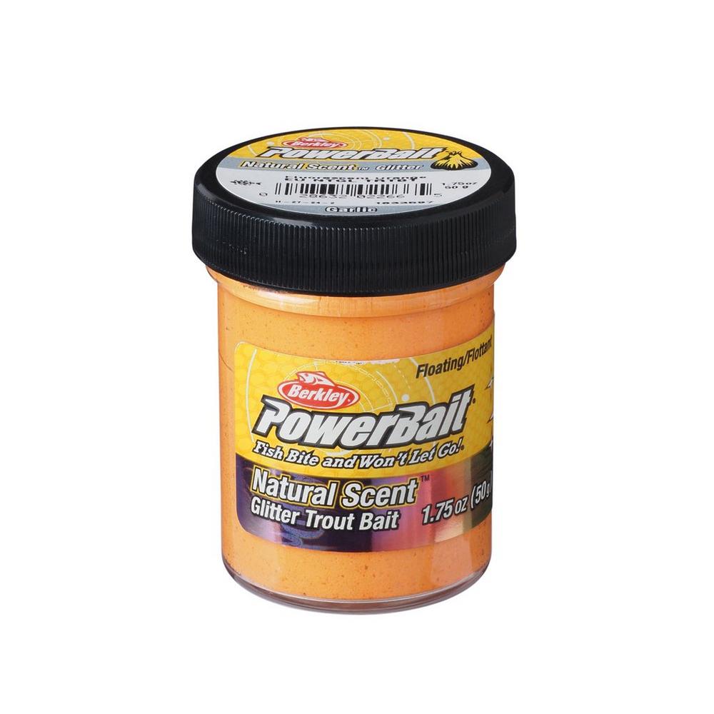 Berkley Powerbait Natural Fluorescent Glitter Fluorescent Orange Garlic