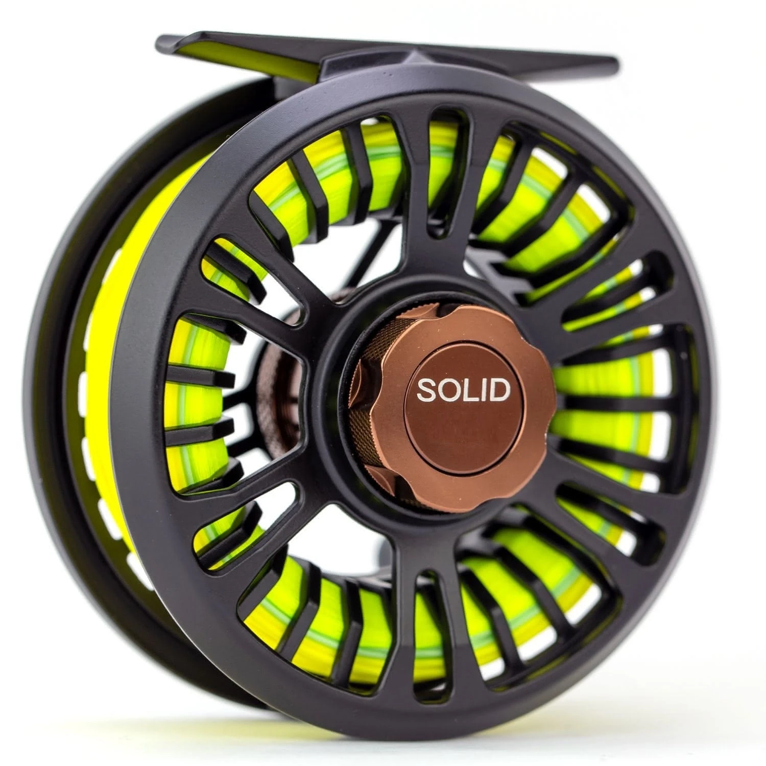 Traun River Solid Fliegenrollen black/coffee 
