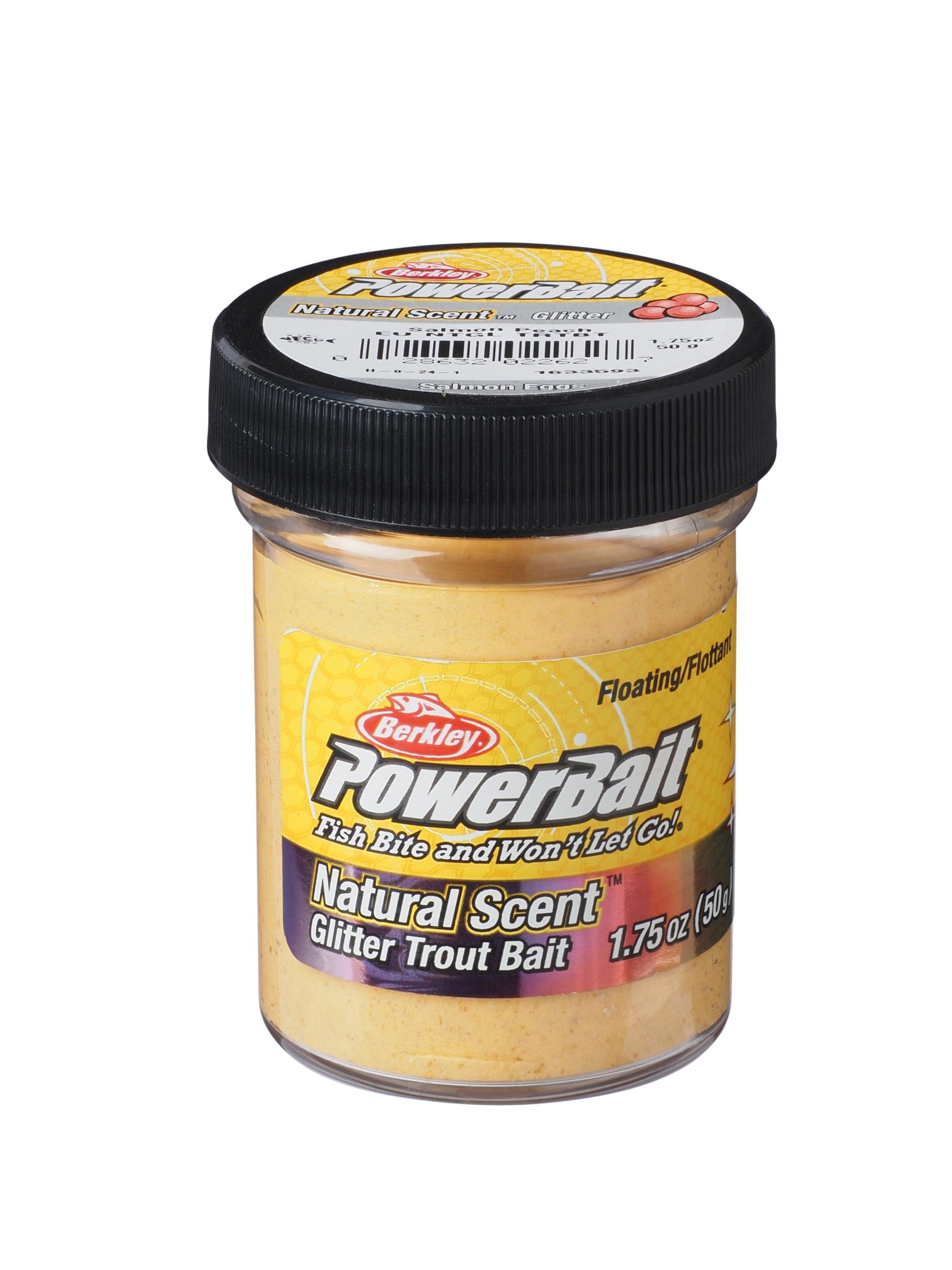 Berkley PowerBait Natural Glitter Trout Dough Salmon Egg Peach Glitter Berkley PowerBait Natural Glitter Trout Dough Salmon Egg Peach Glitter