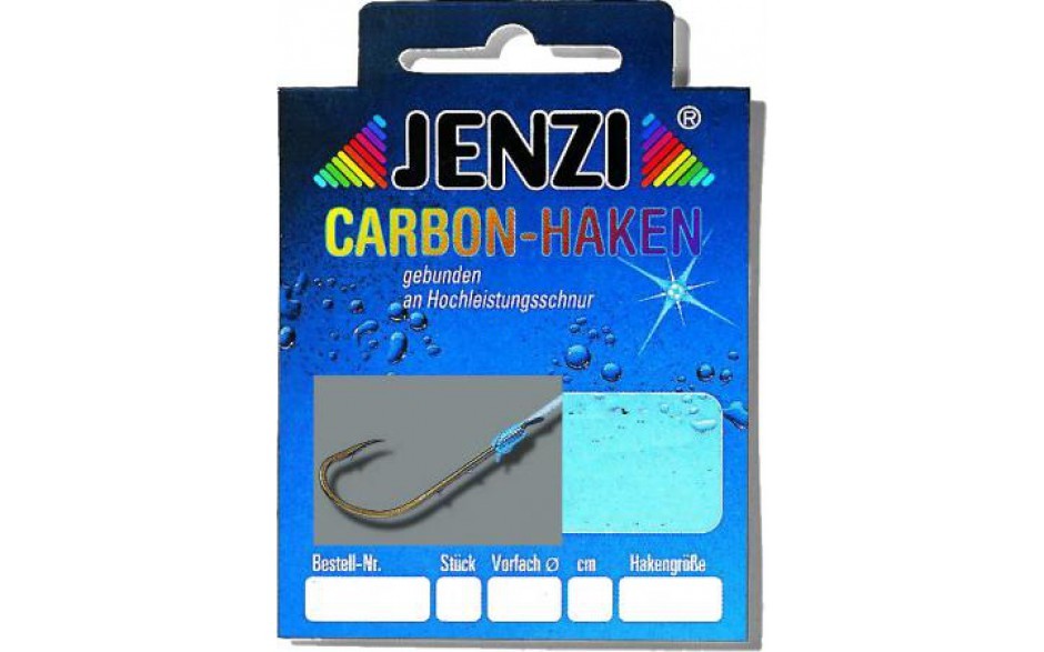 Jenzi Wurm  Carbon - Haken  Sortiment mit Vorfach