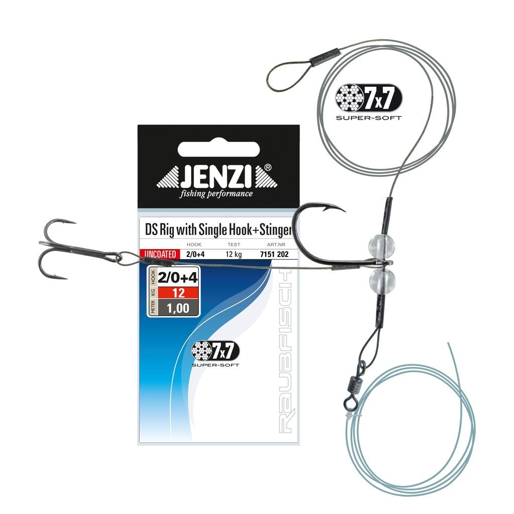 Jenzi Drop-Shot Rig mit Einzelhaken 2/0 + 4g 12kg