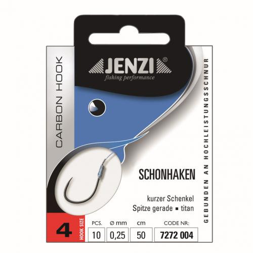 Jenzi Schonhaken, Gebunden, Größe 4, 0,25 mm, 50 cm Jenzi Schonhaken, Gebunden, Größe 4, 0,25 mm, 50 cm