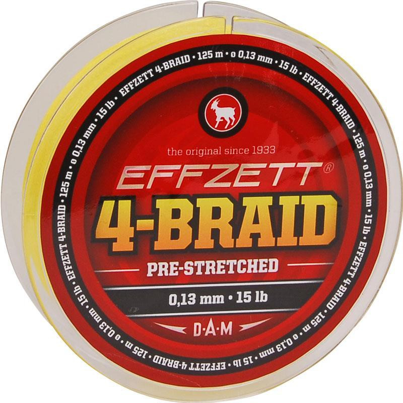 DAM Effzett 4-Braid Yellow 250m 0.08mm 3.6kg DAM Effzett 4-Braid Yellow 250m 0.08mm 3.6kg