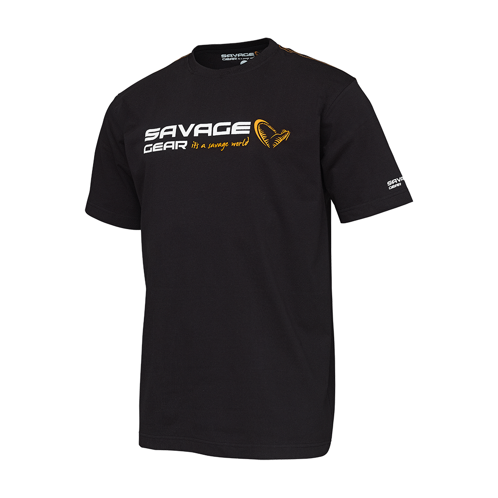 Savage Gear T-Shirt mit Signature - Logo Schwarz 