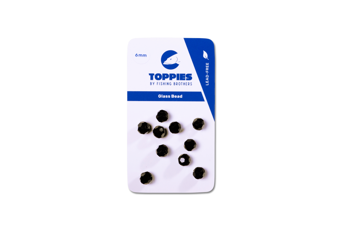 Toppies Glasperlen Black 6mm