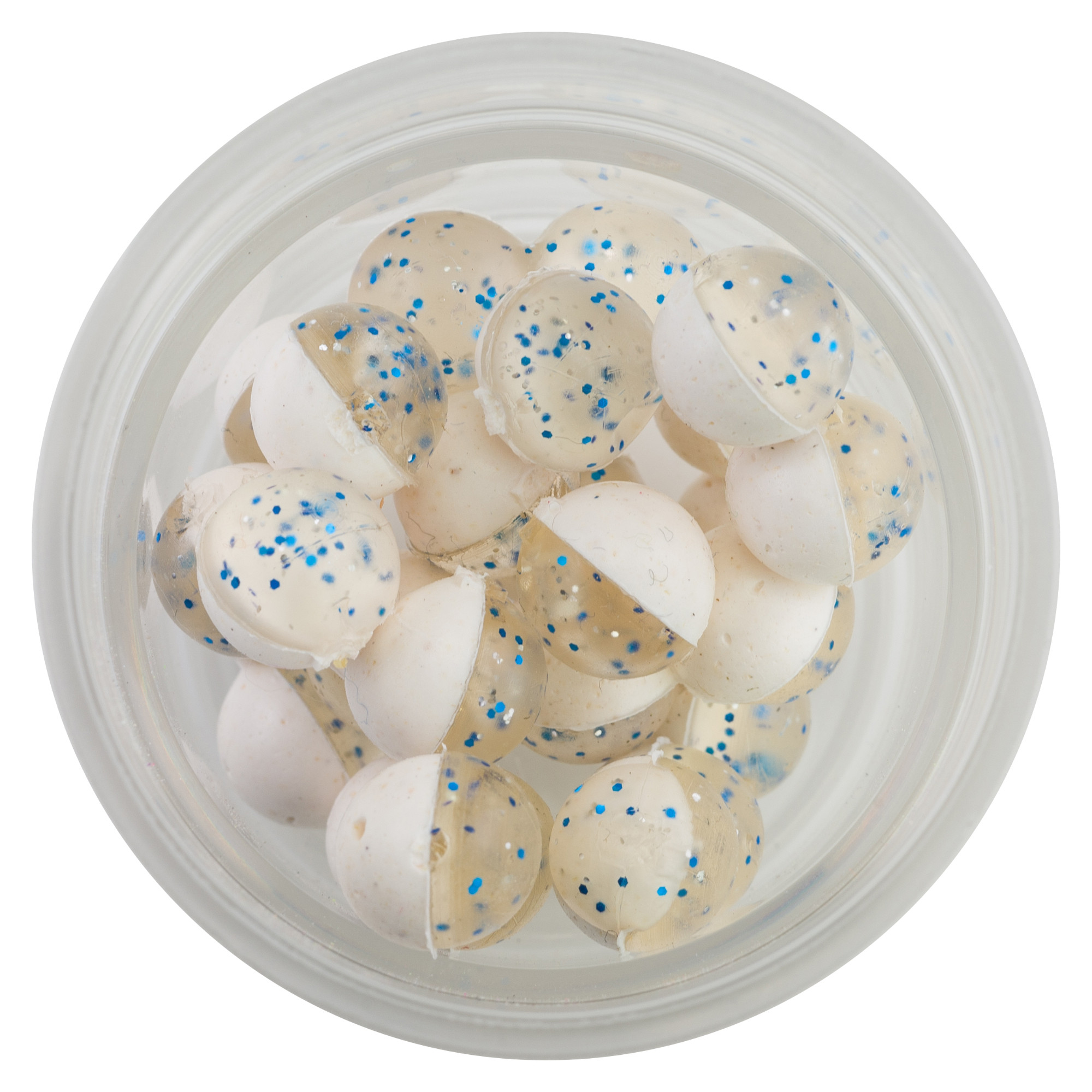 Berkley PowerBait® Clear Eggs Floating Clear Silver Blue-Fl. White Garlic