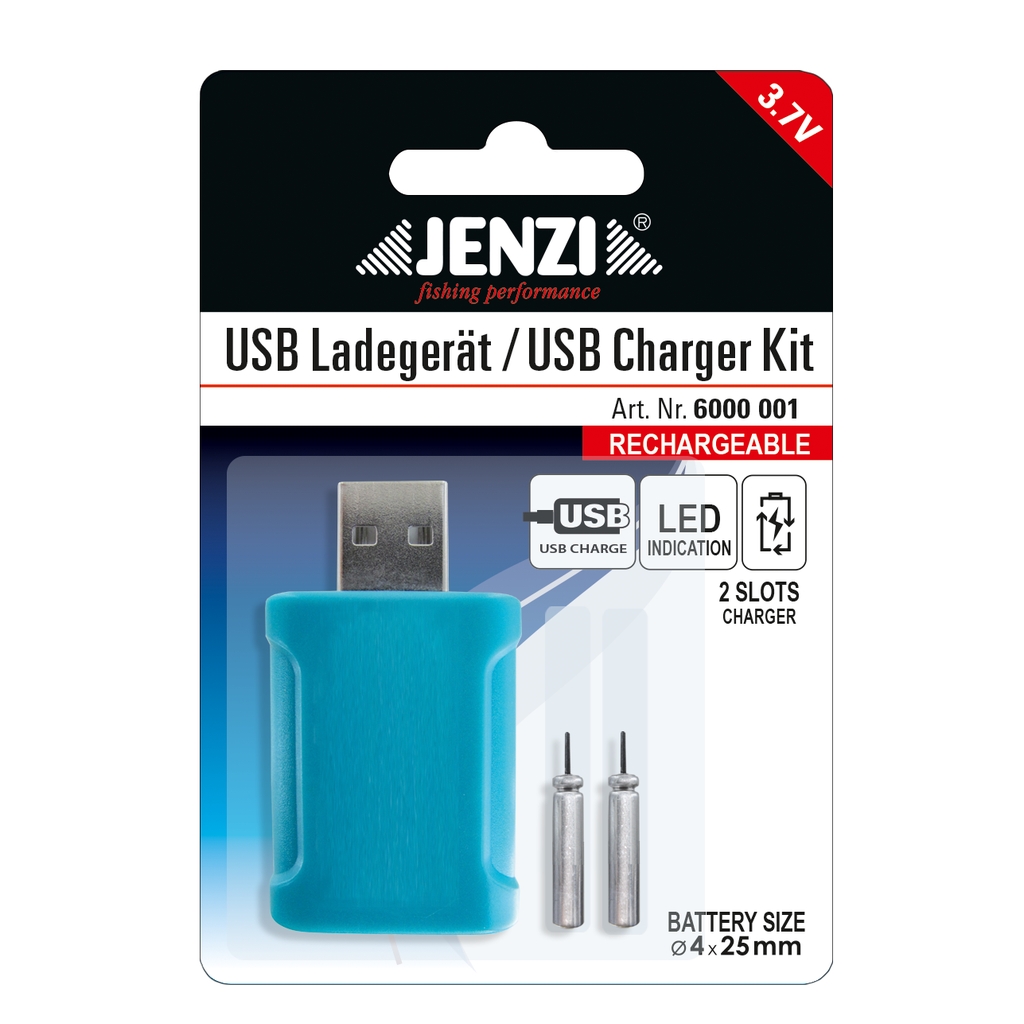 Jenzi USB-Ladegerät inklusive 2 Stabbatterien 425 Jenzi USB-Ladegerät inklusive 2 Stabbatterien 425