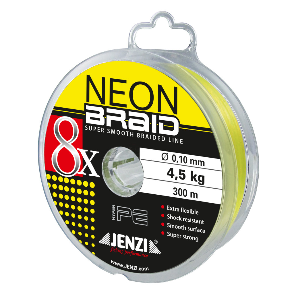 Jenzi Neon Braid 8x Geflochten Yellow 0.10mm