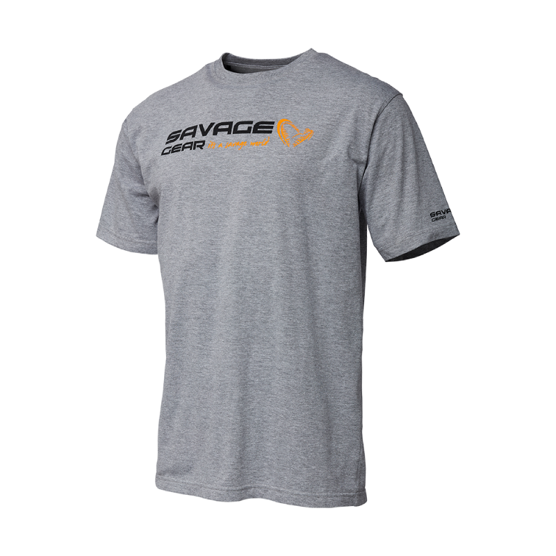 Savage Gear T-Shirt mit Signature - Logo Grau 