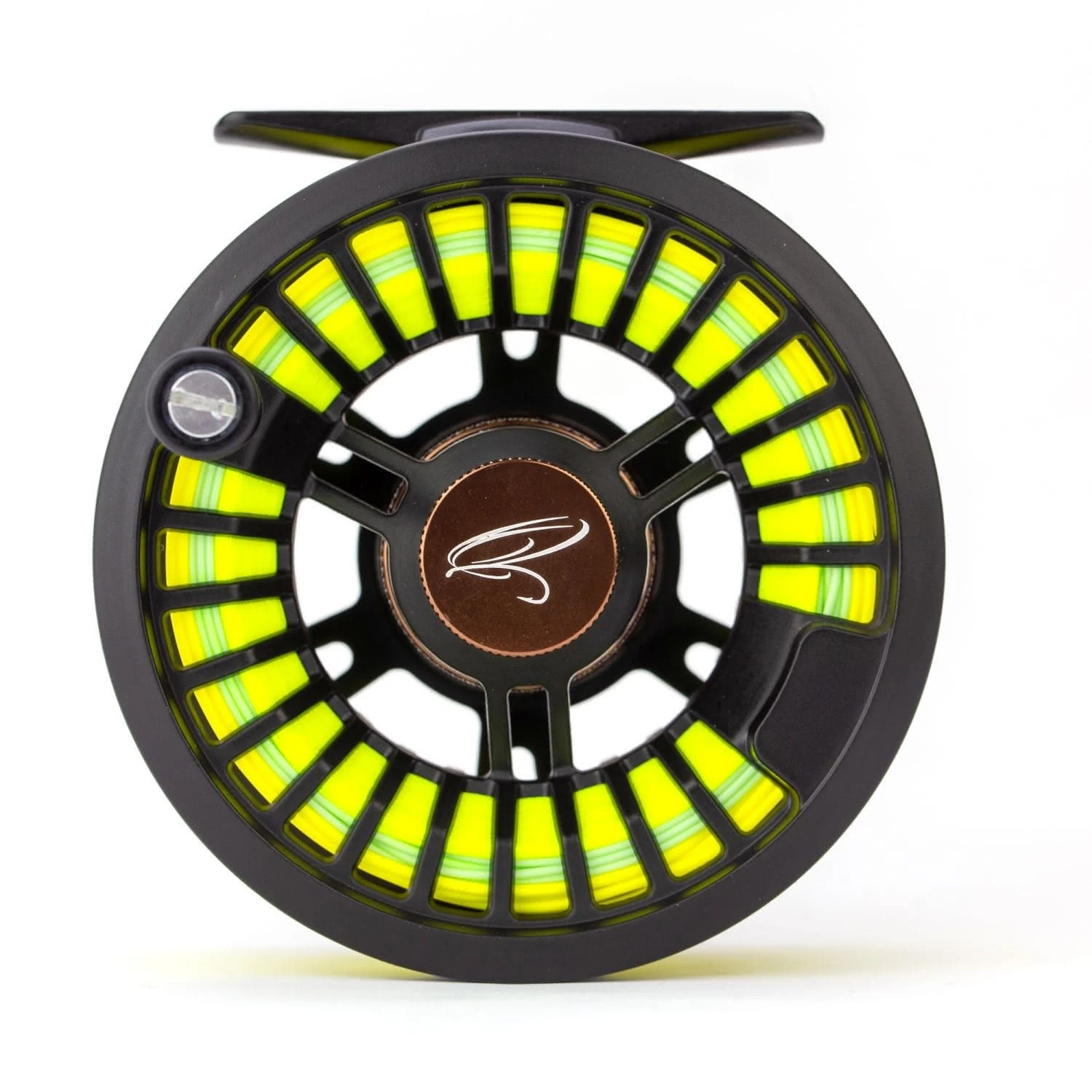 Traun River Solid Fliegenrollen black/coffee 