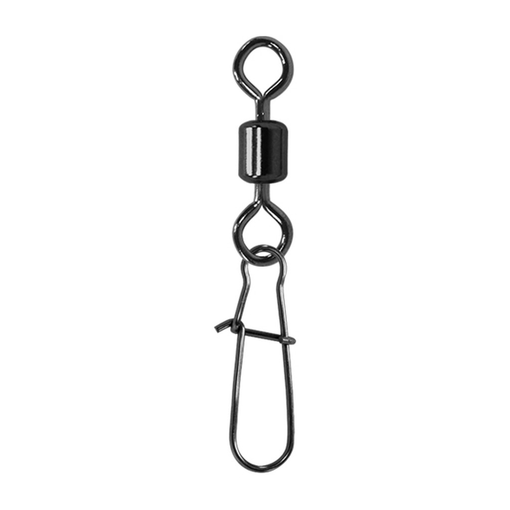 Jenzi Sicherheits-Tönnchen Karabiner Wirbel, Black Nickel, Größe 12