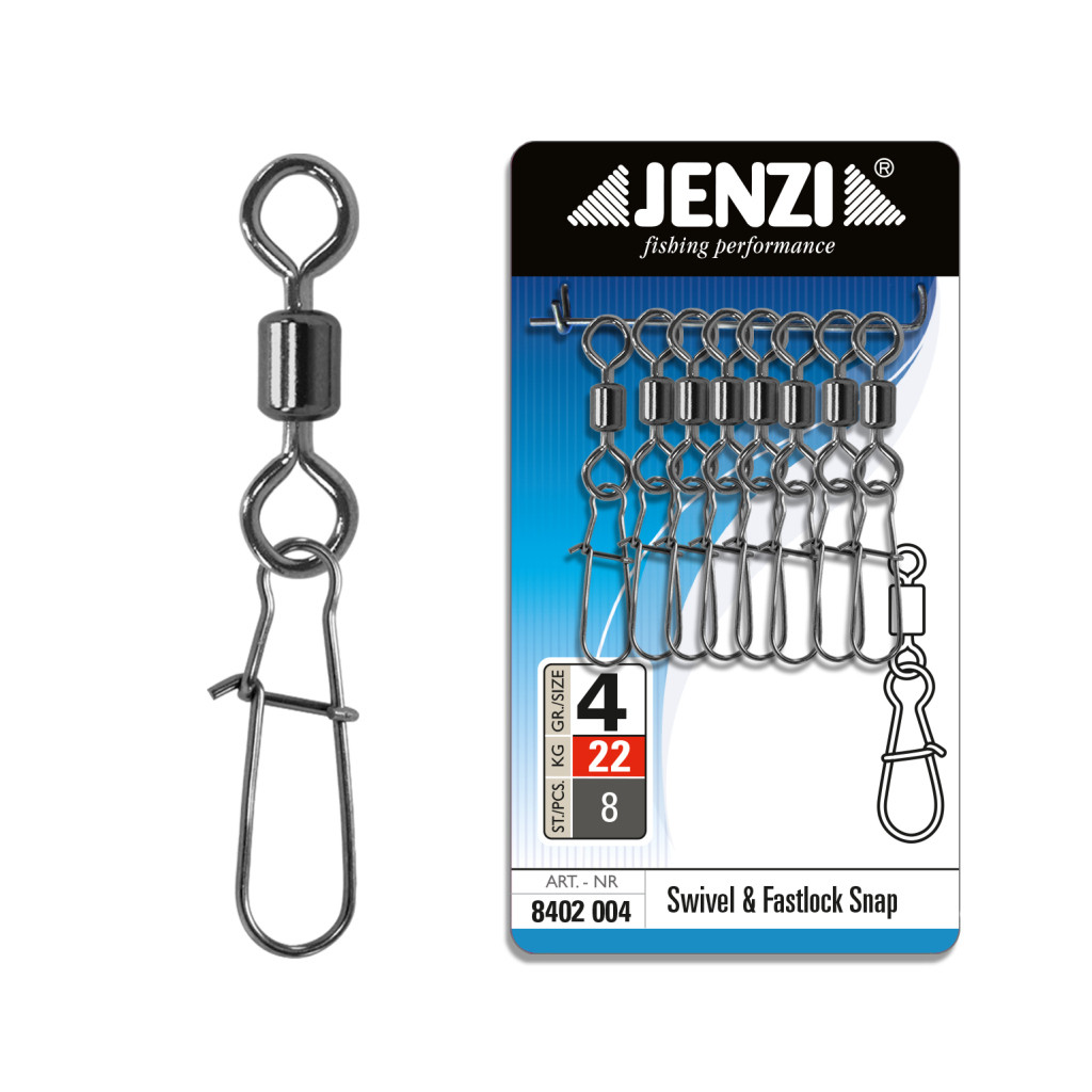 Jenzi Sicherheits-Tönnchen Karabiner Wirbel, Black Nickel, 