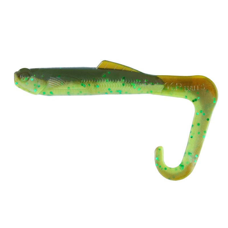 K.P Baits Hybrid Worm Twister 4" 10cm Green Two Tone K.P Baits Hybrid Worm Twister 4" 10cm Green Two Tone