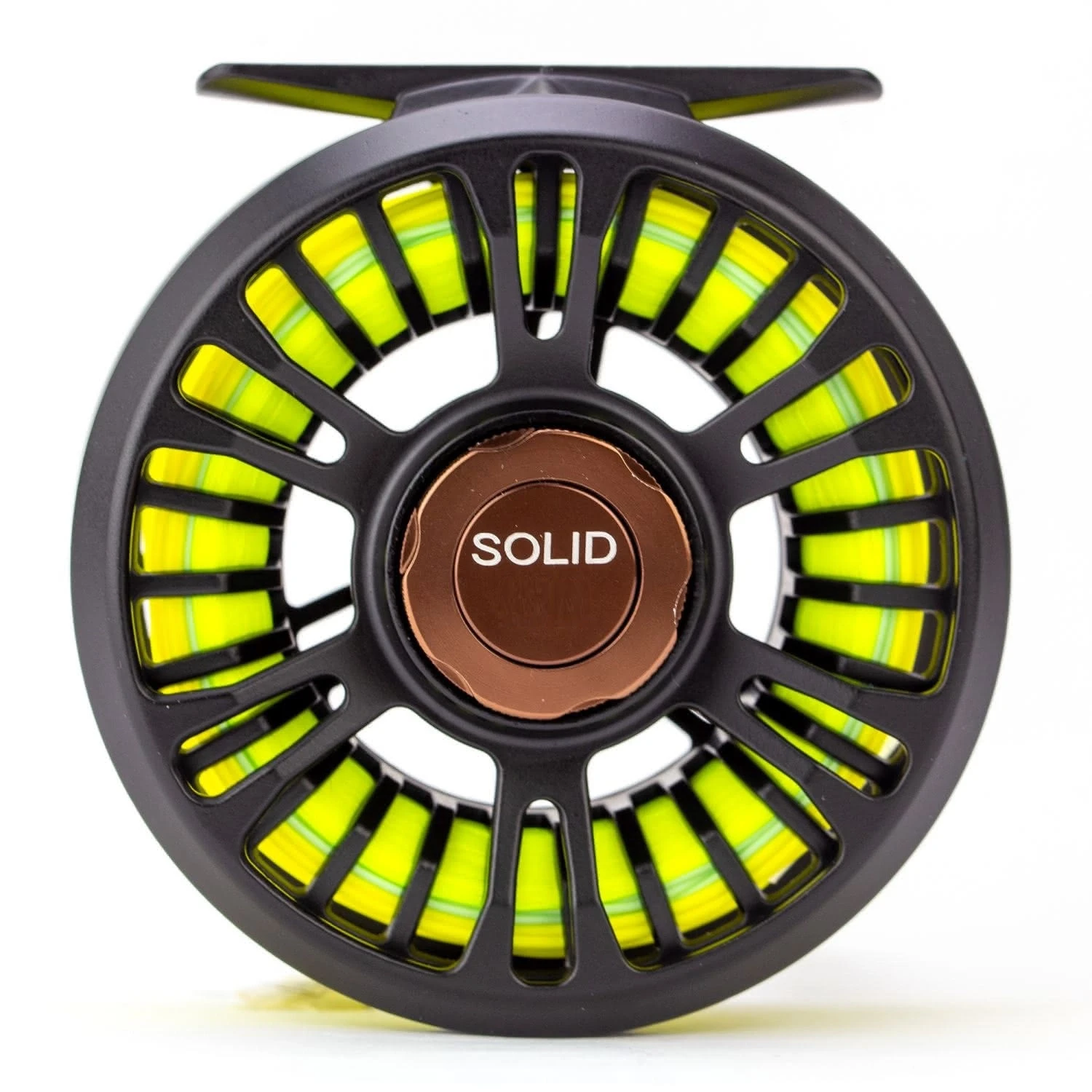 Traun River Solid Fliegenrollen black/coffee 