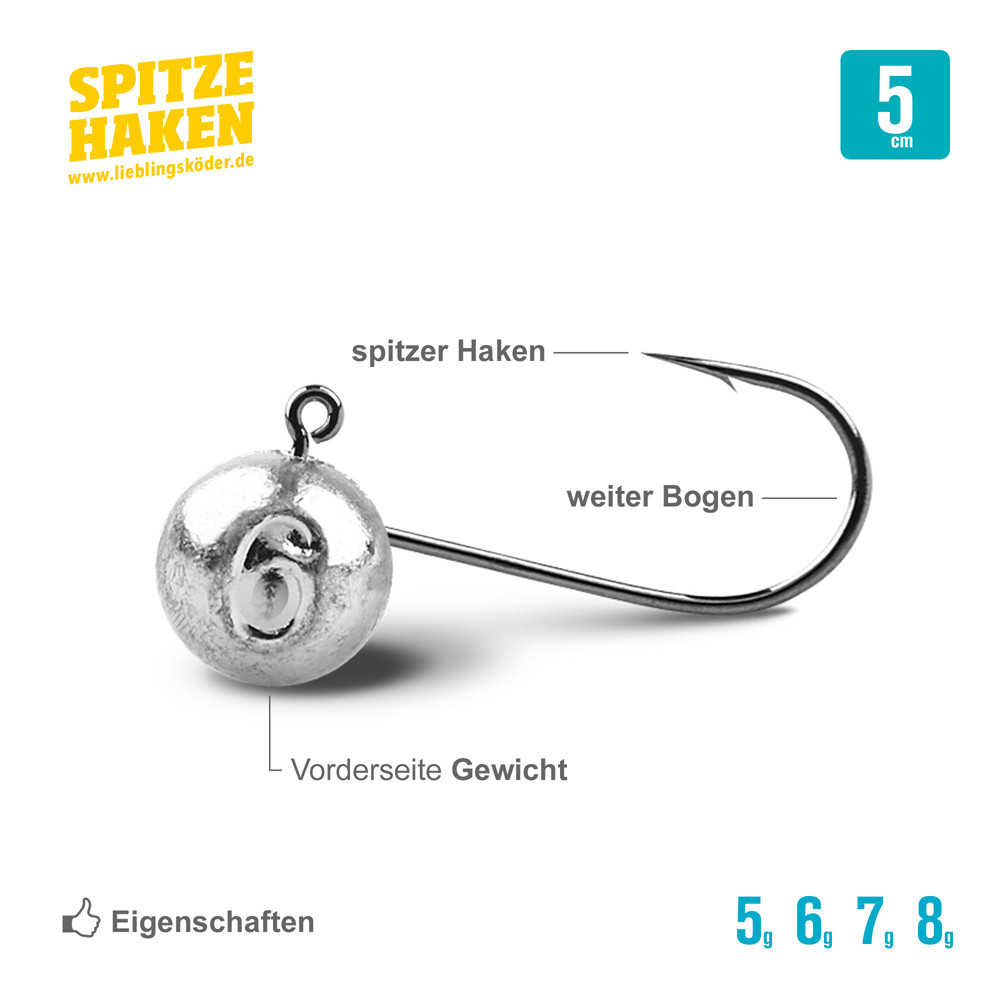 Lieblingsköder Spitze Haken Gr.1 Mixpaket Fluss- Jigkopf