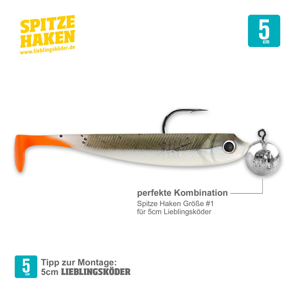 Lieblingsköder Spitze Haken Gr.1 Mixpaket Fluss- Jigkopf