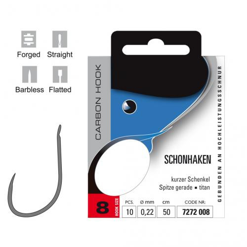 Jenzi Schonhaken, Gebunden, Größe 8, 0,22 mm, 50 cm Jenzi Schonhaken, Gebunden, Größe 8, 0,22 mm, 50 cm