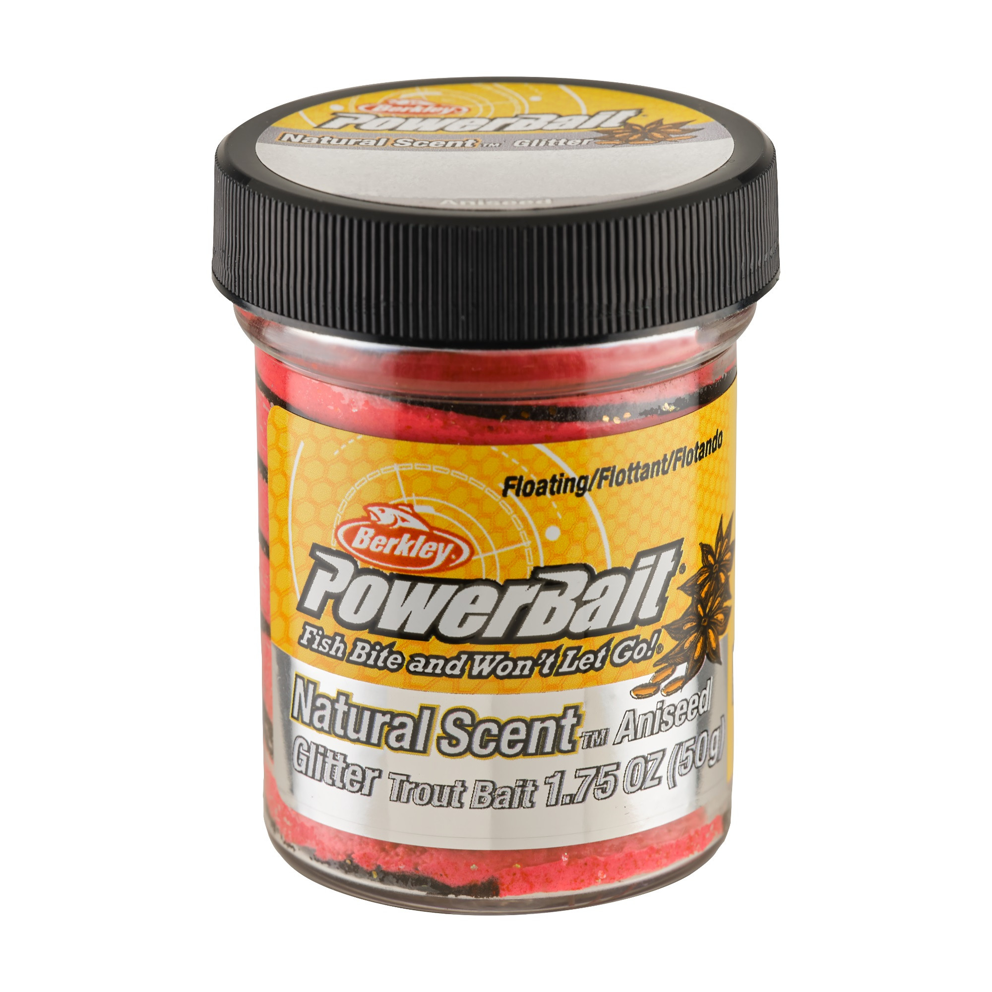 Berkley PowerBait® Natural Glitter Trout Bait Anis Black/Fluorescent Red