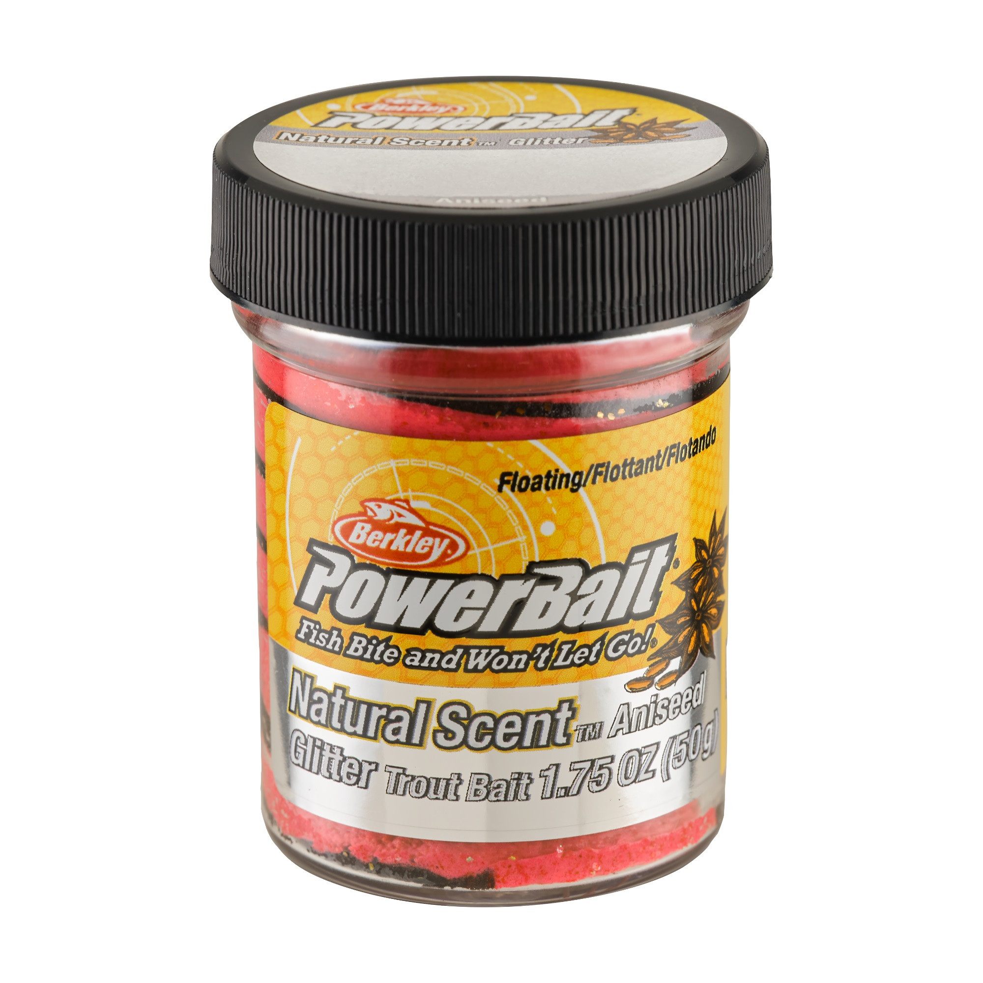 Berkley PowerBait® Natural Glitter Trout Bait Anis Black/Fluorescent Red Berkley PowerBait® Natural Glitter Trout Bait Anis Black/Fluorescent Red