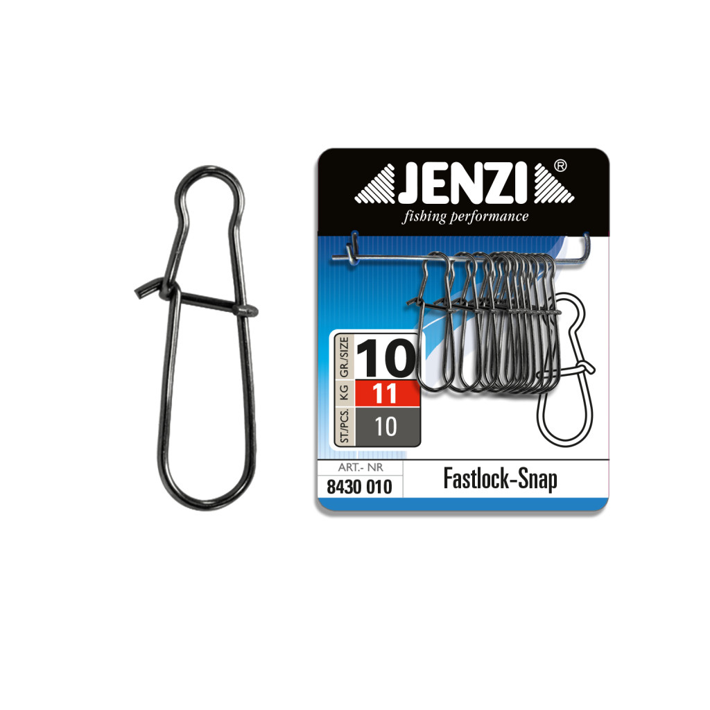 Jenzi Fastlock-Snap Wirbel, Farbe black-nickel Gr. 10