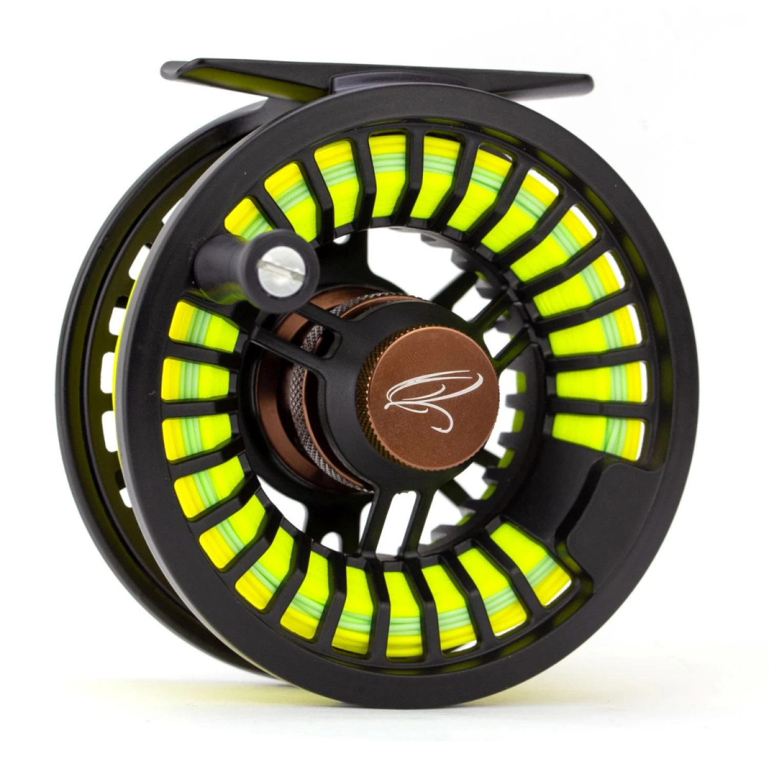 Traun River Solid Fliegenrollen black/coffee 